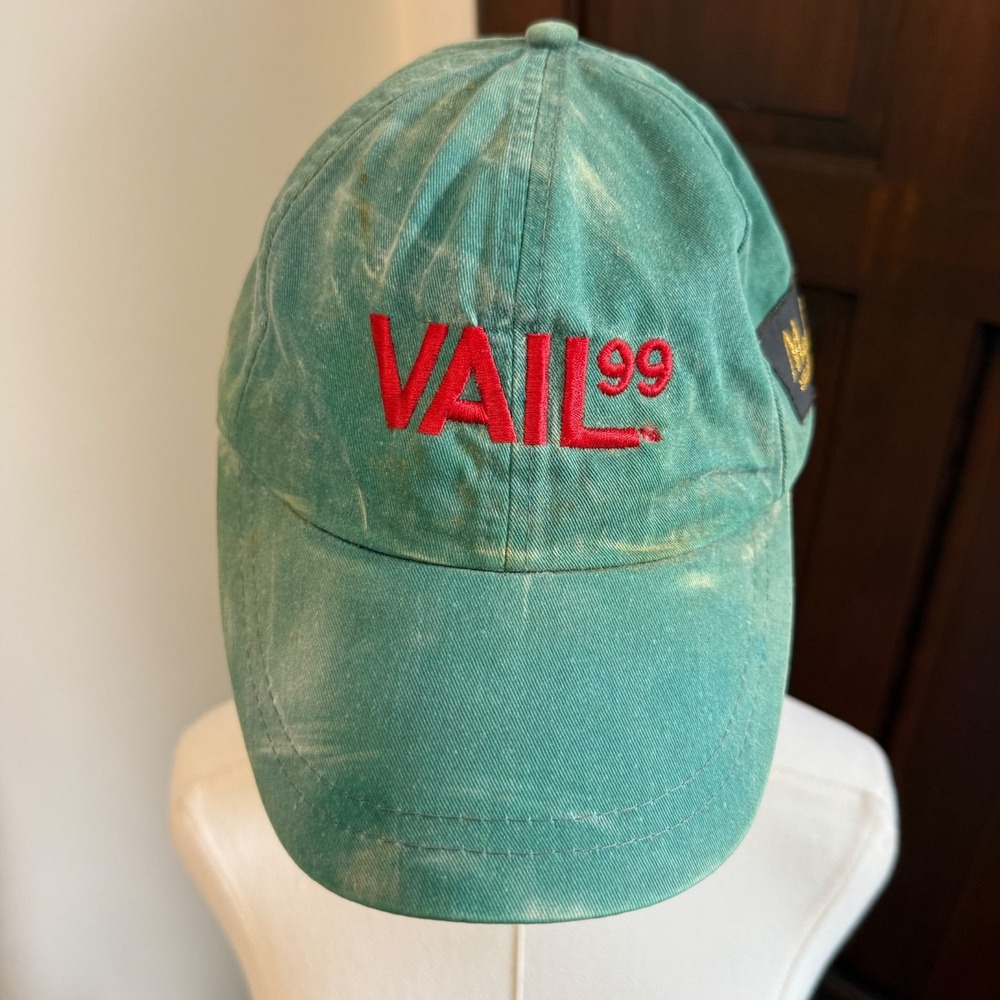 Vintage Vail 1999 Alpine World Ski Championships Strap Back Hat Merkley Teal - Picture 1 of 8